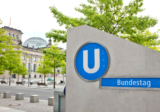 Bundestag subway next to german parliament building